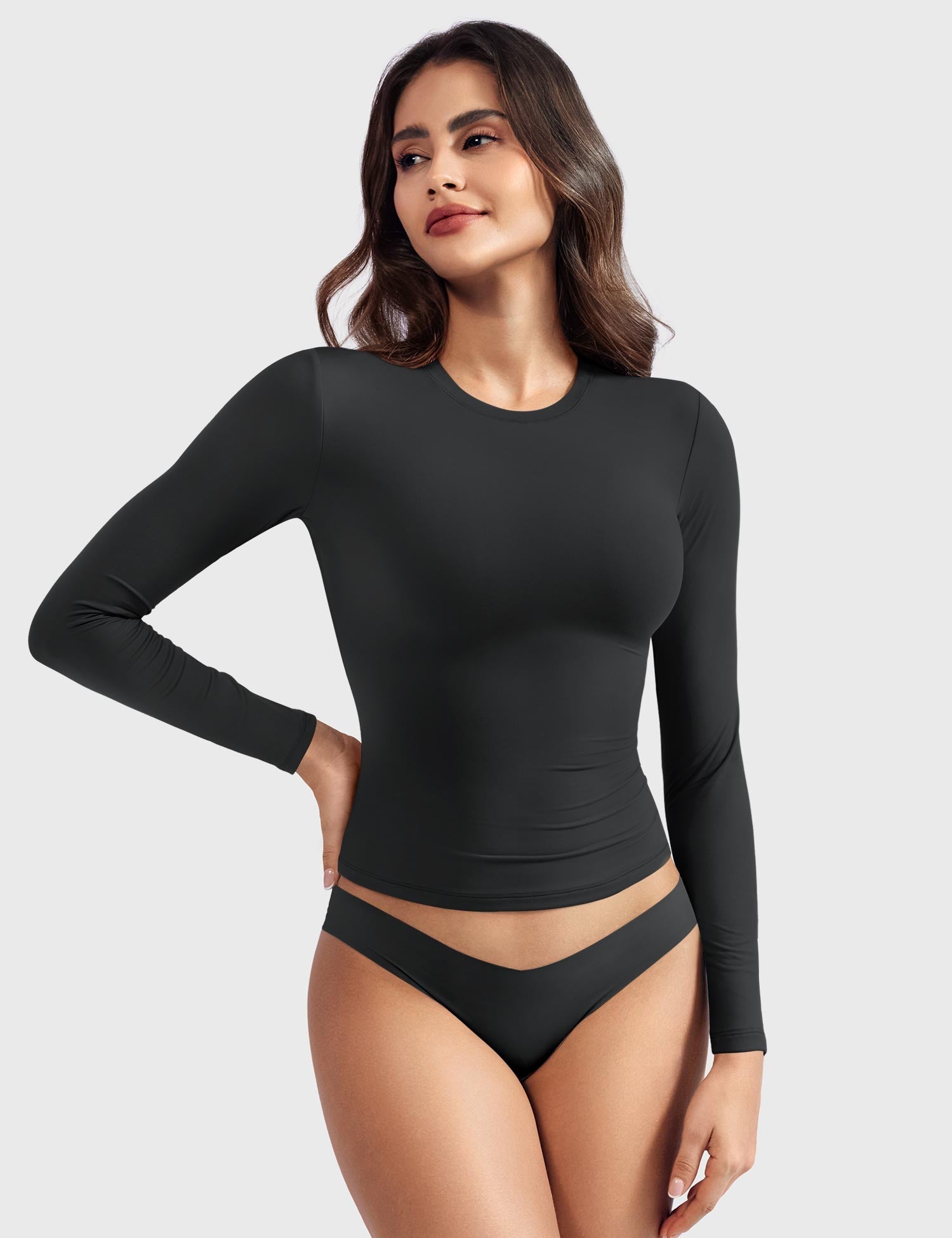 Top Sculptant à Manches Longues