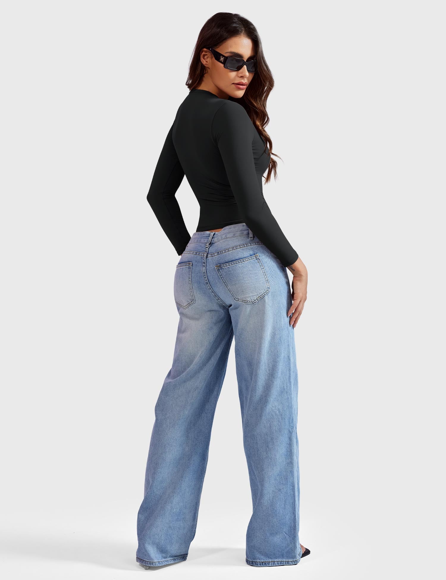 Top Sculptant à Manches Longues