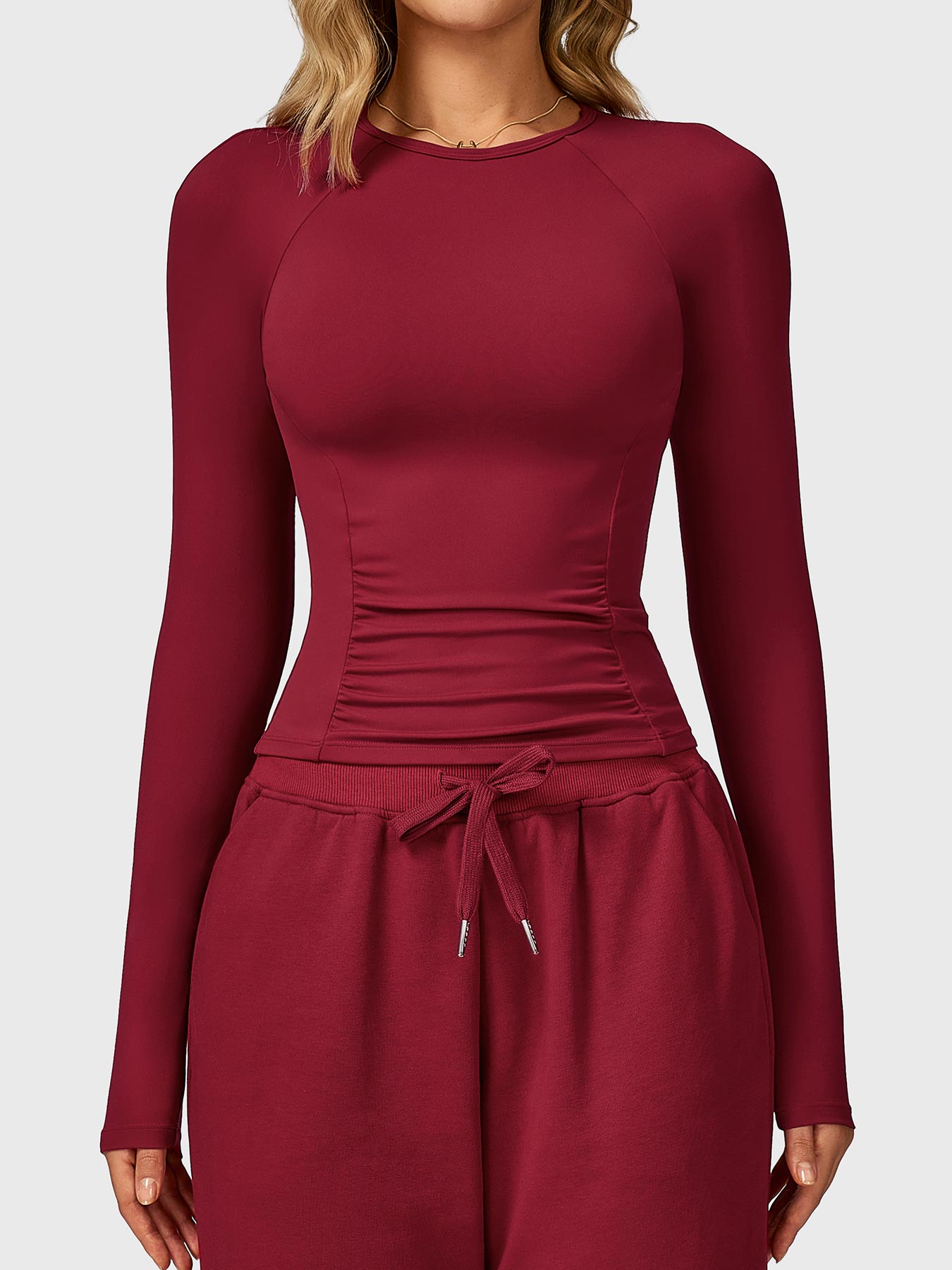 Haut Sculptant à Manches Longues