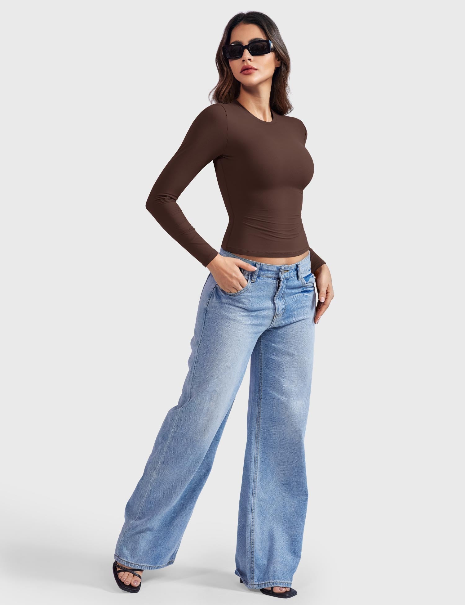 Top Sculptant à Manches Longues