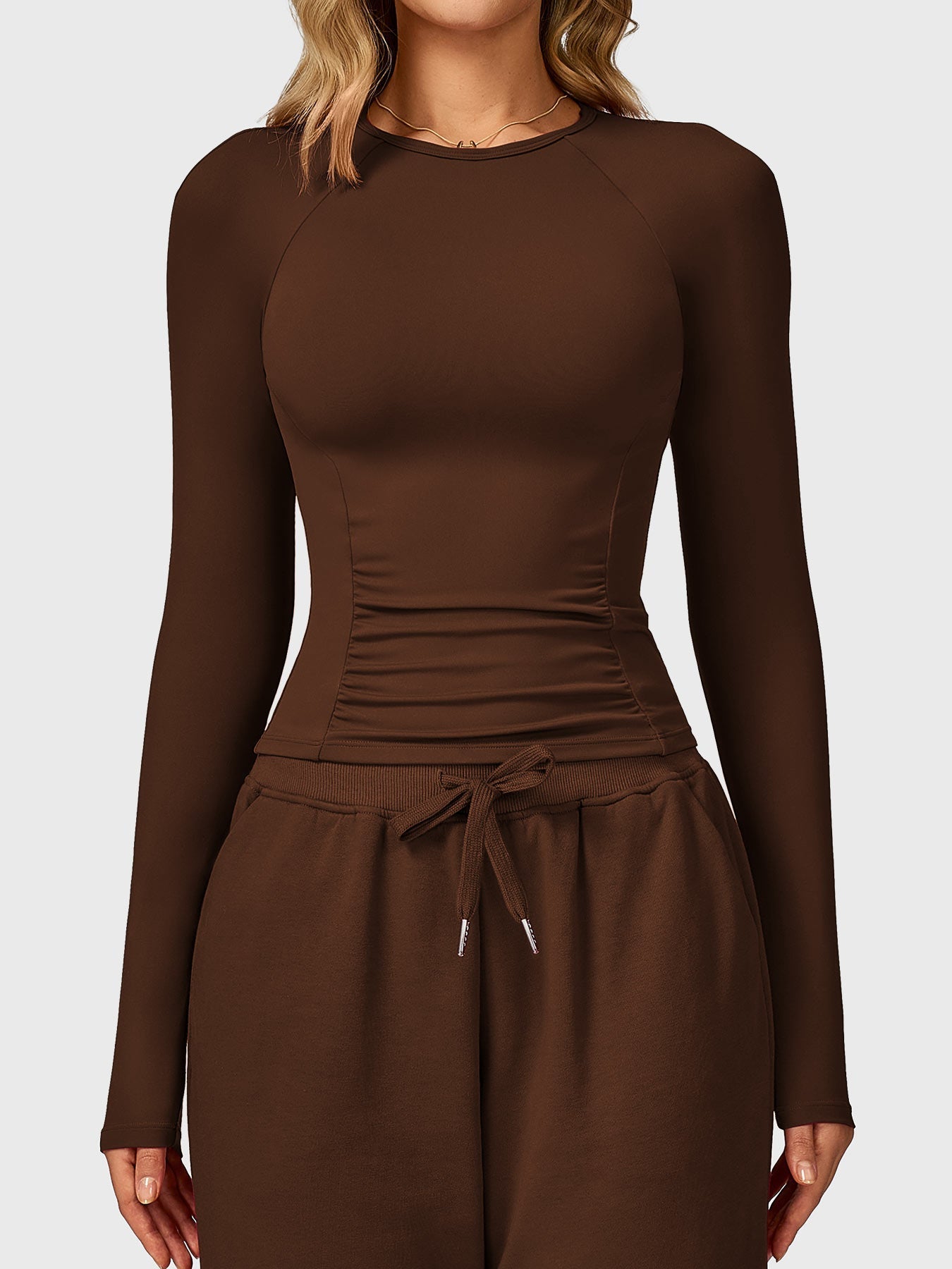 Haut Sculptant à Manches Longues