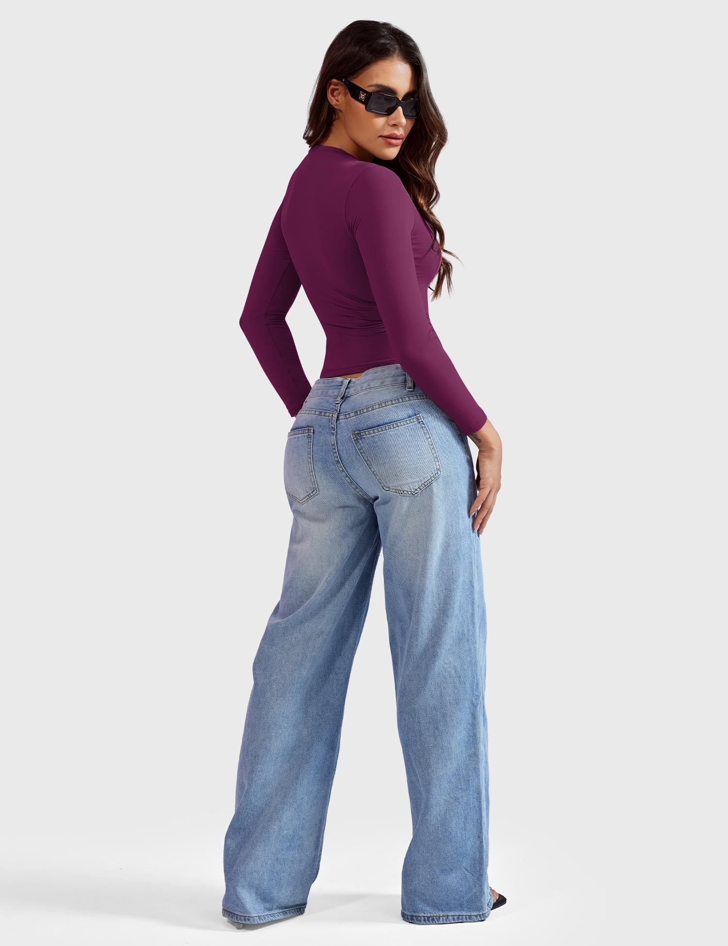 Top Sculptant à Manches Longues