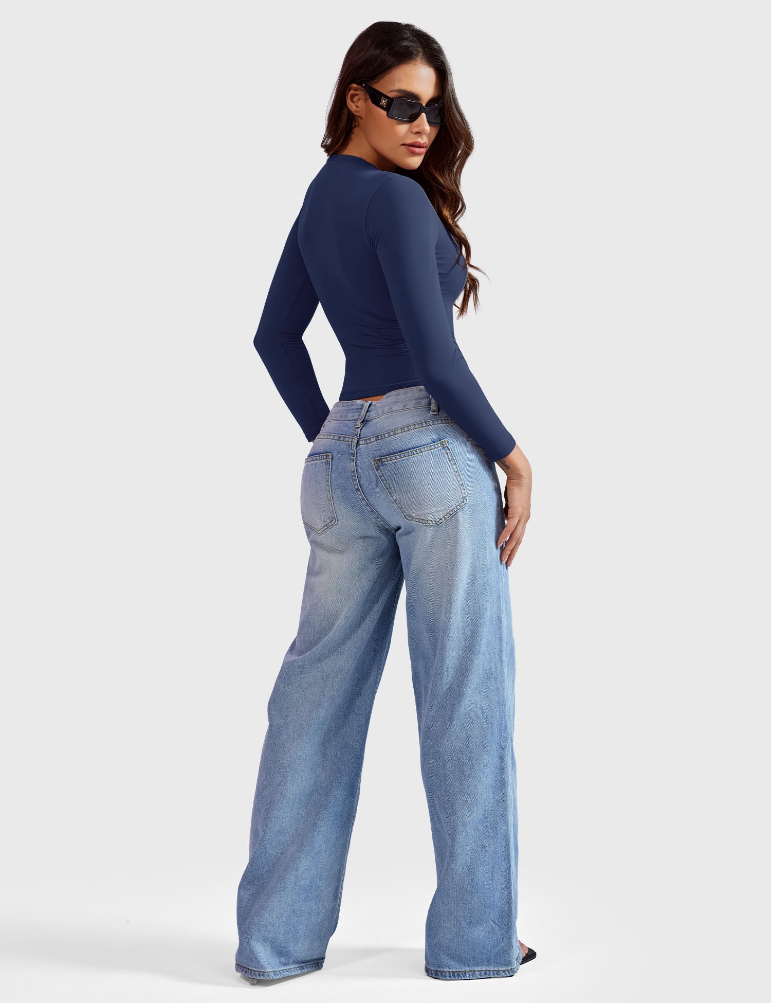 Top Sculptant à Manches Longues