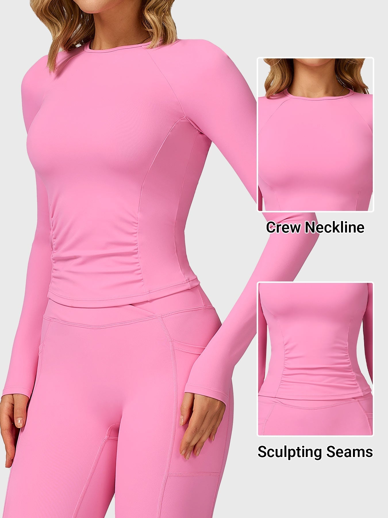 Haut Sculptant à Manches Longues