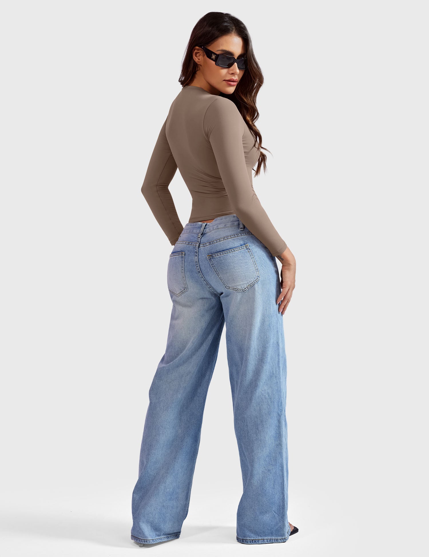 Top Sculptant à Manches Longues