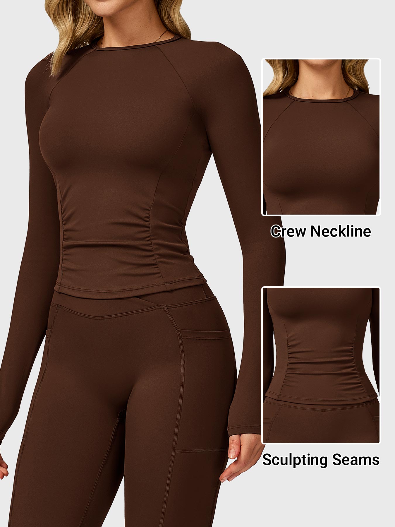 Haut Sculptant à Manches Longues