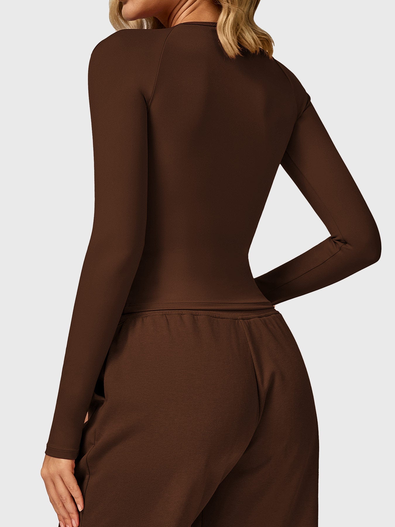 Haut Sculptant à Manches Longues